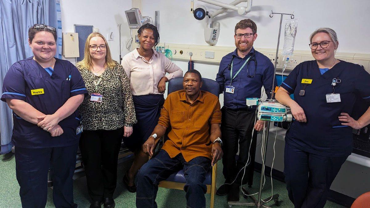 Elliot Pfebve and Clinical Research Facility staff at Queen Elizabeth Hospital Birmingham